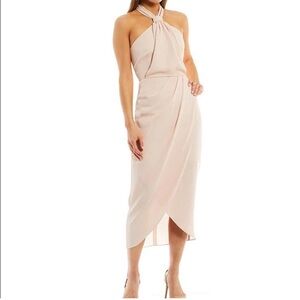 Halter Neck Dress in nude/ khaki